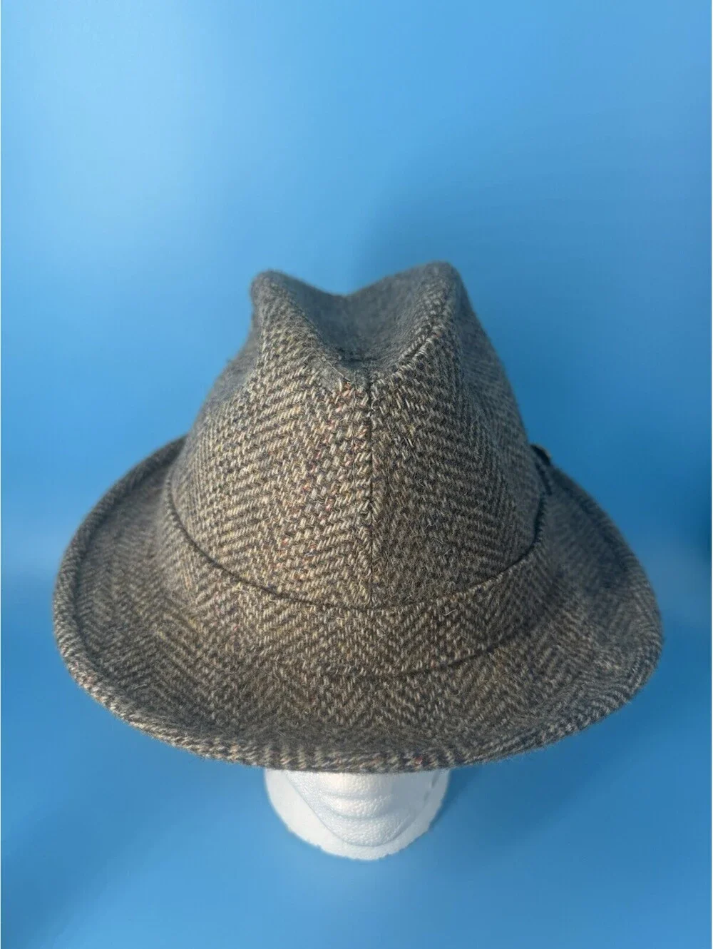 Vintage Pendleton Fedora Hat 7 1/8 Pure Virgin Wool Gray Tweed USA Made